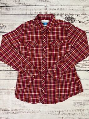 Columbia Pearl Snap Plaid Long Sleeve Button Up Shirt **Women's Size Medium
